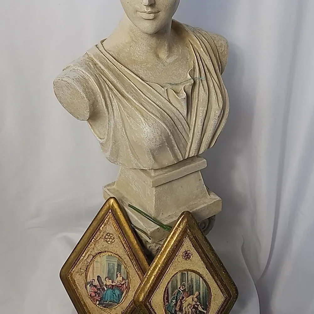 Gilded Vintage Florentine Empire Art Products Made In Italy Decorative Plaques